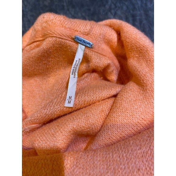 Free People Cloud Control Pullover Textured Balloon Sleeve Orange Medium - Picture 7 of 8